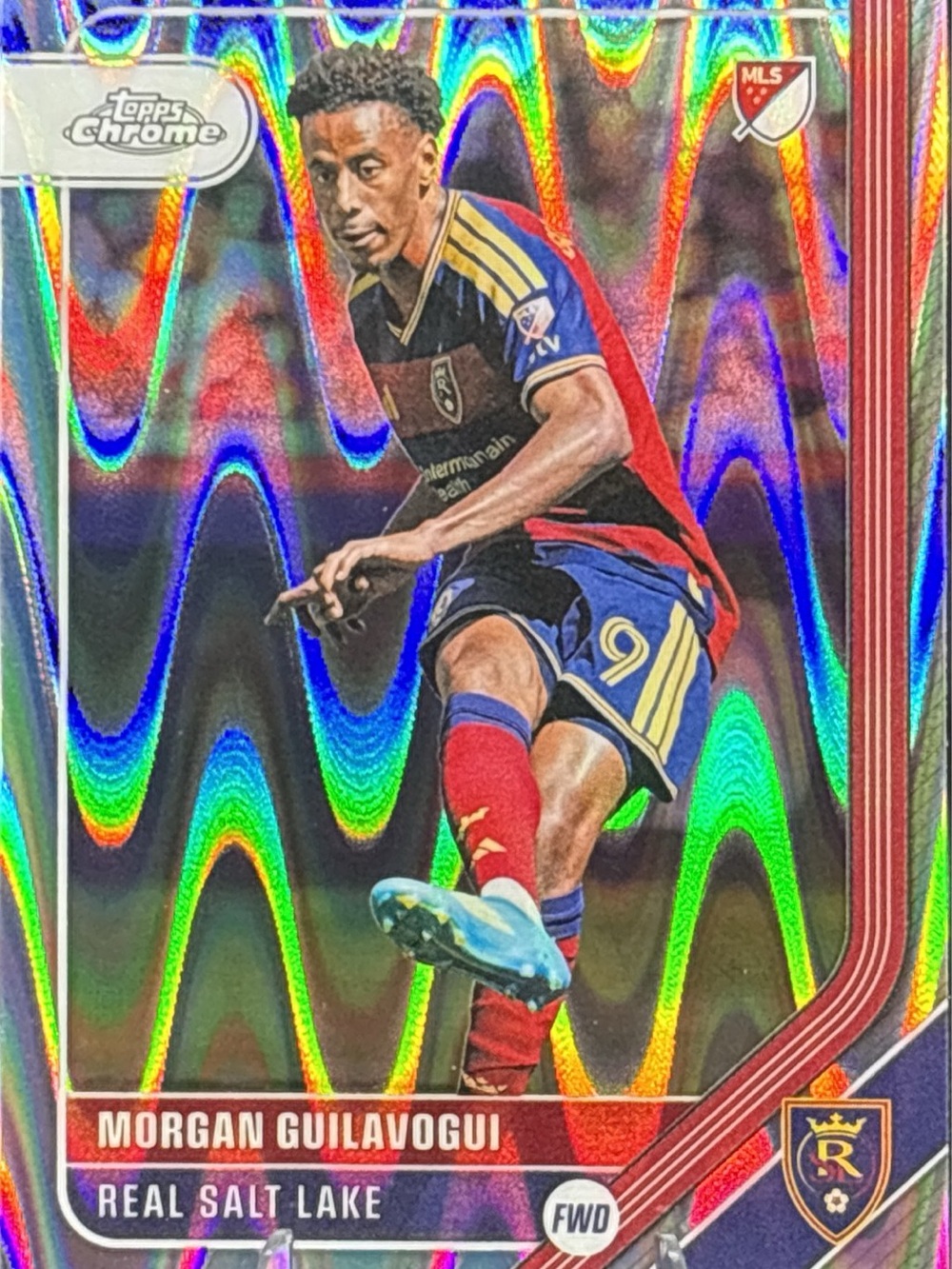 Topps Chrome Morgan Guilavogui Soccer Card Wave Refractor